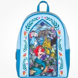 NWT Disney Exclusive Little Mermaid Stained Glass Mini Bag Backpack